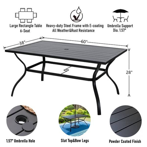 60" x 38" 6 Person Rectangular Outdoor Dining Table Bed Bath & Beyond 37478767